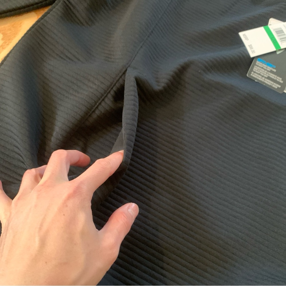 New Men’s Callaway Opti Dri Caviar Black 1/4 Zip Ribbed Mock Pullover Sz L UPF50 - Picture 8 of 10
